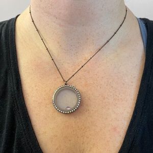 Women's Origami Owl Necklace with Pink Stone